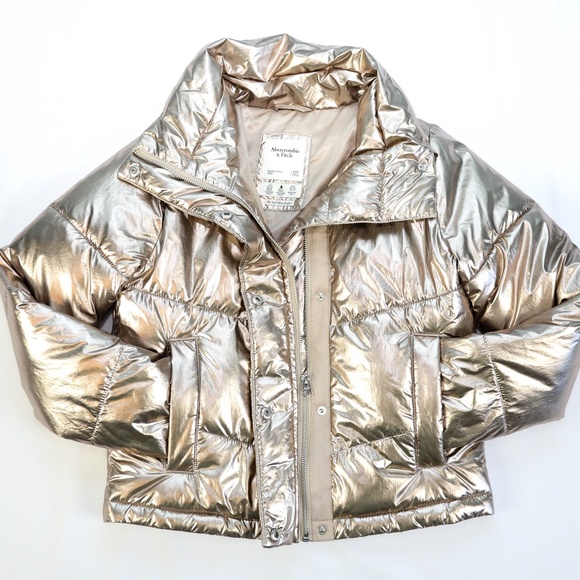 GOLD PUFFER JACKET - Picture 1 of 8